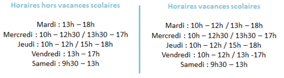 horaire ouverture de la m&eacute;diath&egrave;que