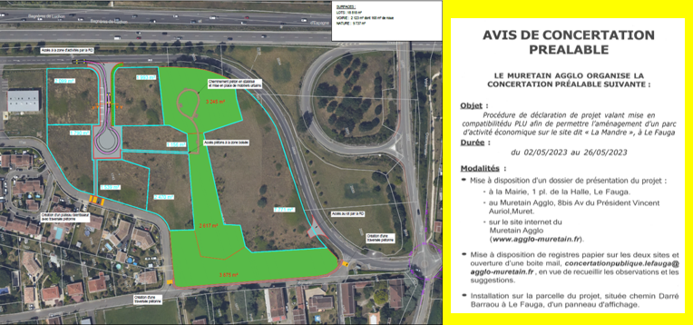 Projet d&rsquo;une ZAE &ndash; Zone d&rsquo;Activit&eacute;s &Eacute;conomiques sur Le Fauga