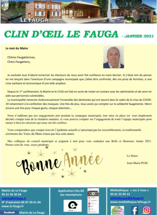 affiche bulletin municipal Le Fauga